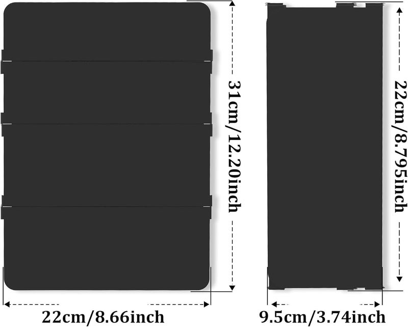 NECEG Nursing Clipboard Foldable-4 Layers Aluminum Nurse Foldable Clipboard Nursing Medical Edition Cheat Sheets, Pocket Size Pen Clip for Nurses Students School and Doctors-Black - Image 3